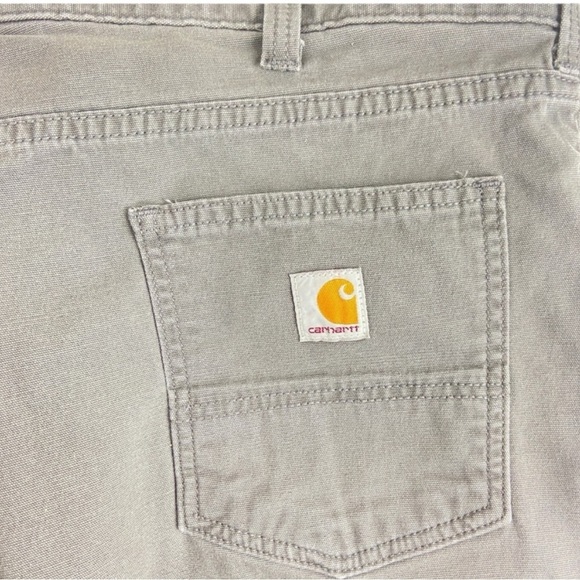 CARHARTT Relaxed Fit Canvas Straight Leg Work Pants Size 42 x 32 in Gray - Picture 5 of 10